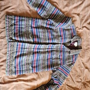 Obey Blue and Purple Patterned Shirt Jacket